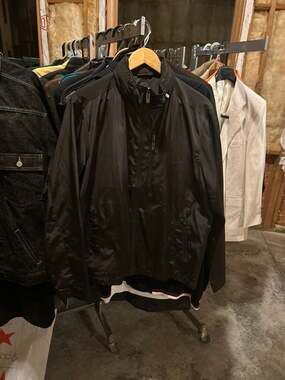 T-Tech by Tumi Men's Black Lightweight Full Zip Mock Neck Windbreaker Jacket